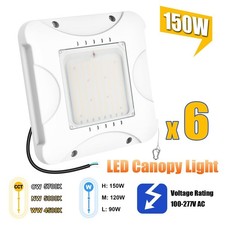 6Pcs 150W 4500K-5700K Commercial Gas Station LED Parking Lot Garage Canopy Light