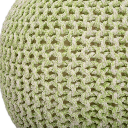 Butler Specialty Company Pincushion Woven Cotton 19"W Pouffe - Green - Picture 2 of 2
