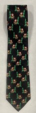 Cape Cod Neckwear Men's Necktie Silk Black Christmas Tree Santa Holiday Vintage