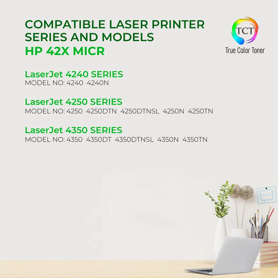 TCT Premium 42X Q5942X Black MICR HY for HP 4250 4250N 4350 Compatible Toner - Image 2 of 4