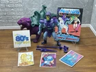 Skeletor & Panthor 100% Complete Vintage 1981 Soft Head Taiwan Action Figure Lot