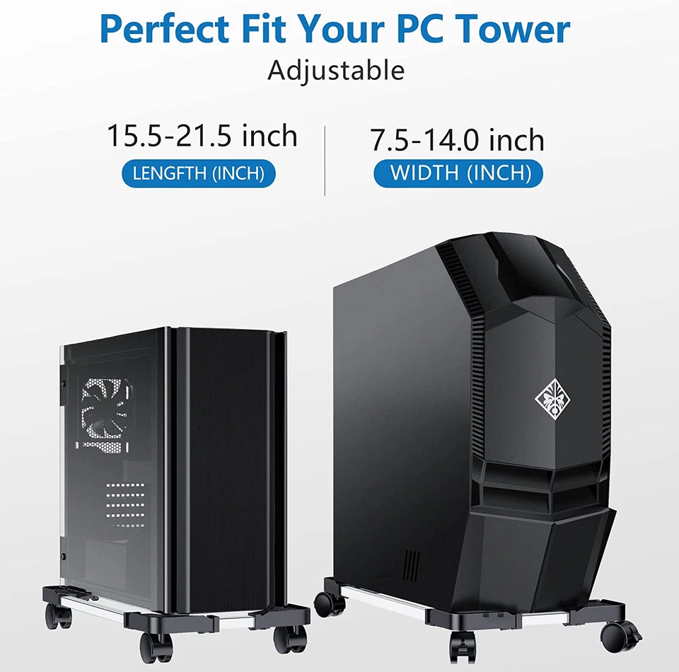 Computer Tower Stand - Adjustable PC Stand for Most Desktop Towers - Elevate and - Image 3 of 4