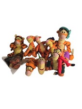 Vintage Lot of 9 Various Small Disney Plush Tiggers READ