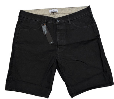 Stone Island Jeansshorts Hemp-Co Herren Gr. Taille 36 schwarz Patchprogramm