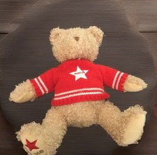 Vtg Macy's Bushy Sweater Bear 1858 Gund Knitted Embroidered Tattooed Foot 14"