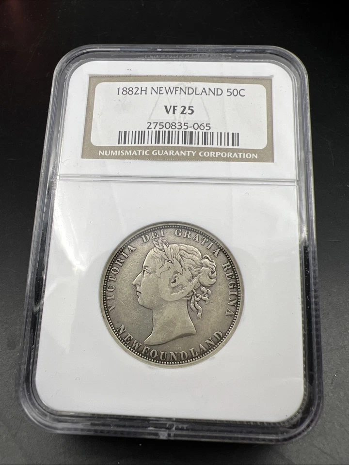 1882 H Newfoundland Canada 50c Fifty Cents Silver Coin NGC VF25 Certified - Image 3 of 4