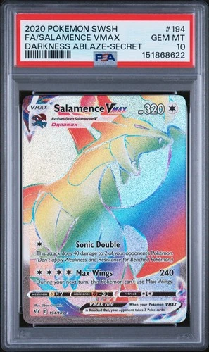 2020 POKEMON SWORD & SHIELD DARKNESS ABLAZE #194 FULL ART/SALAMENCE VMAX PSA 10