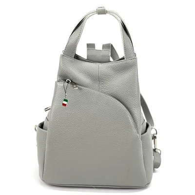 Florence Sac À Dos Femme En Cuir Sac De Ville Gris Clair OTF613K - Photo 1/4
