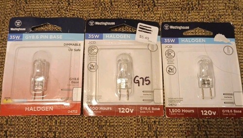 3 Westinghouse 35W Dimmable GY8.6 Bulbs