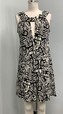 Anthropologie Corey Lynn Calter Silk Dress 8 Sleeveless Black Tan Abstract