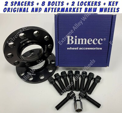 Schwarze Alufelgen Spurverbreiterung 10mm x 2 für BMW 7er E65 X3 E83 E53 Schrauben Schließfächer