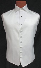 Men's Perry Ellis White Tuxedo Vest Fullback Formal Wedding Prom LL Tall