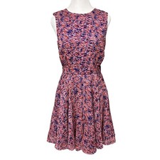 Cute Chiffon Summer Sleeveless Dress Office Pink Purple Party Beach Artsy Size 6