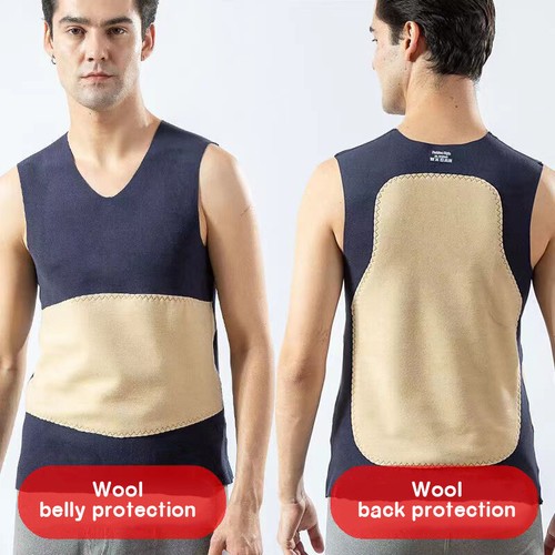 Mens Winter Thermal Vests Solid Sleeveless Tank Top Fleeceed Warm Underwear New - Foto 5 di 18