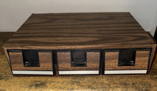 Vintage Faux Wooden 3 Drawer Cassette Tape Holder Storage Cabinet Case Holds 42