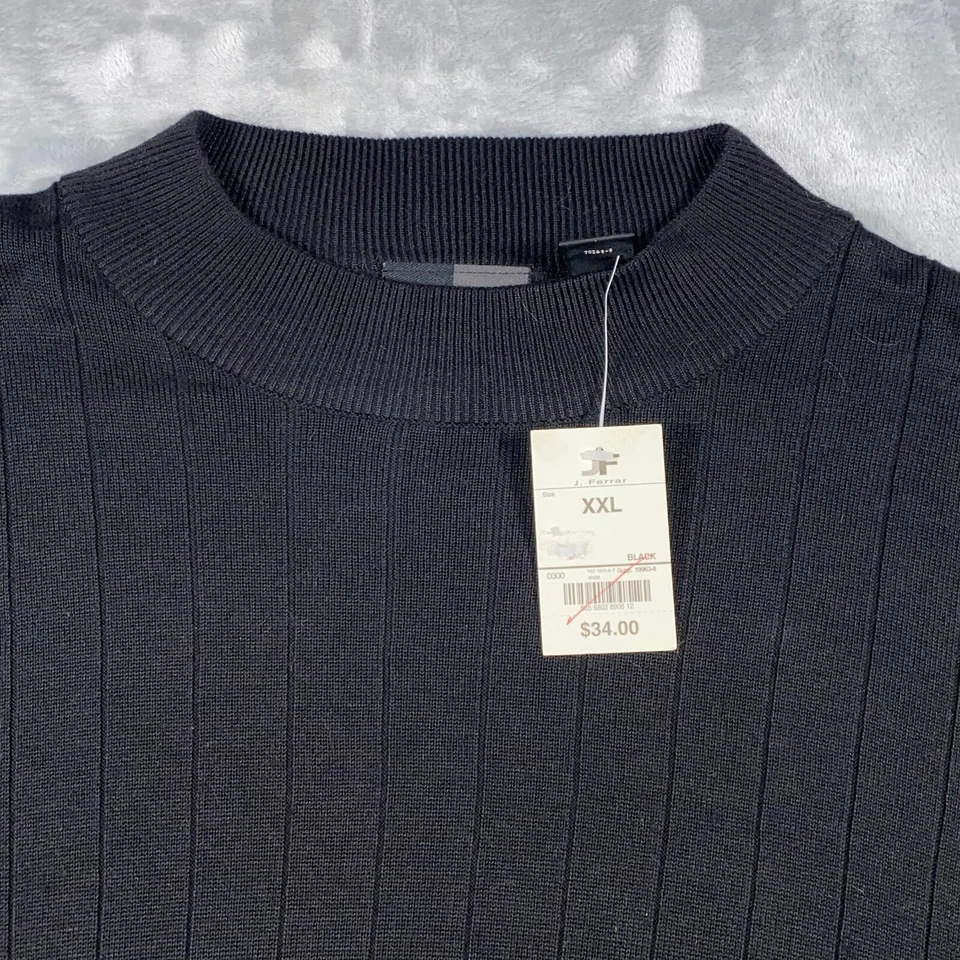 Nuevo con etiquetas J.Ferrar Hombres XXL Pullover Cuello Redondo Suéter Negro Foto 2 de 4