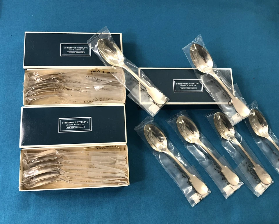 petite cuillère CHRISTOFLE CARDEILHAC argent massif MINERVE modèle CLUNY / ANJOU - Photo 2/4