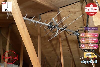 Outdoor Yagi TV Antenna 300 Mile for UHF VHF FM Digital OTA Channels HDTV
