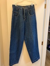 Vintage 90s Men's Karl Kani Denim Blue Jeans 30x33 Metal Plate Made In USA RARE