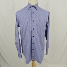 David Donahue Plaid Shirt Men's Blue Purple Button Up Medium