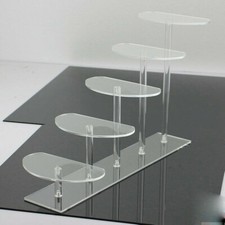 2/3/4/5 Tier Clear Acrylic Stand Display Rack Semicircle Removable Transparent