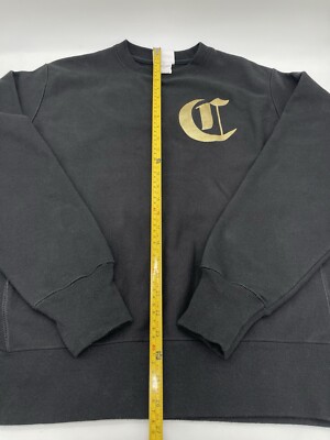 Champion Sweatshirt Reverse Weave Black Medium Big Block Letter 3D