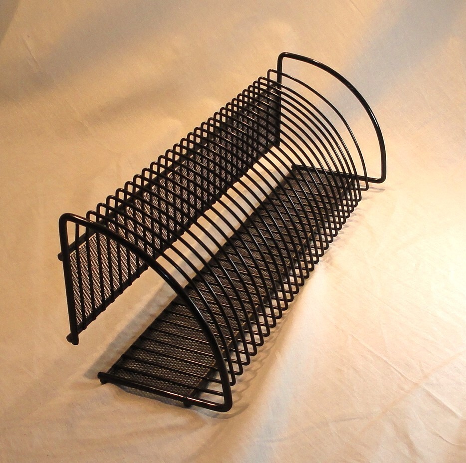 CD DVD Black Wire & Mesh Storage Rack Holds 28+ Slots Vertical or Horizontal