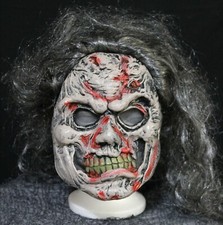 2015 Easter Unlimited Fun World RN 88490 Zombie Ghoul Halloween Mask Gray Hair