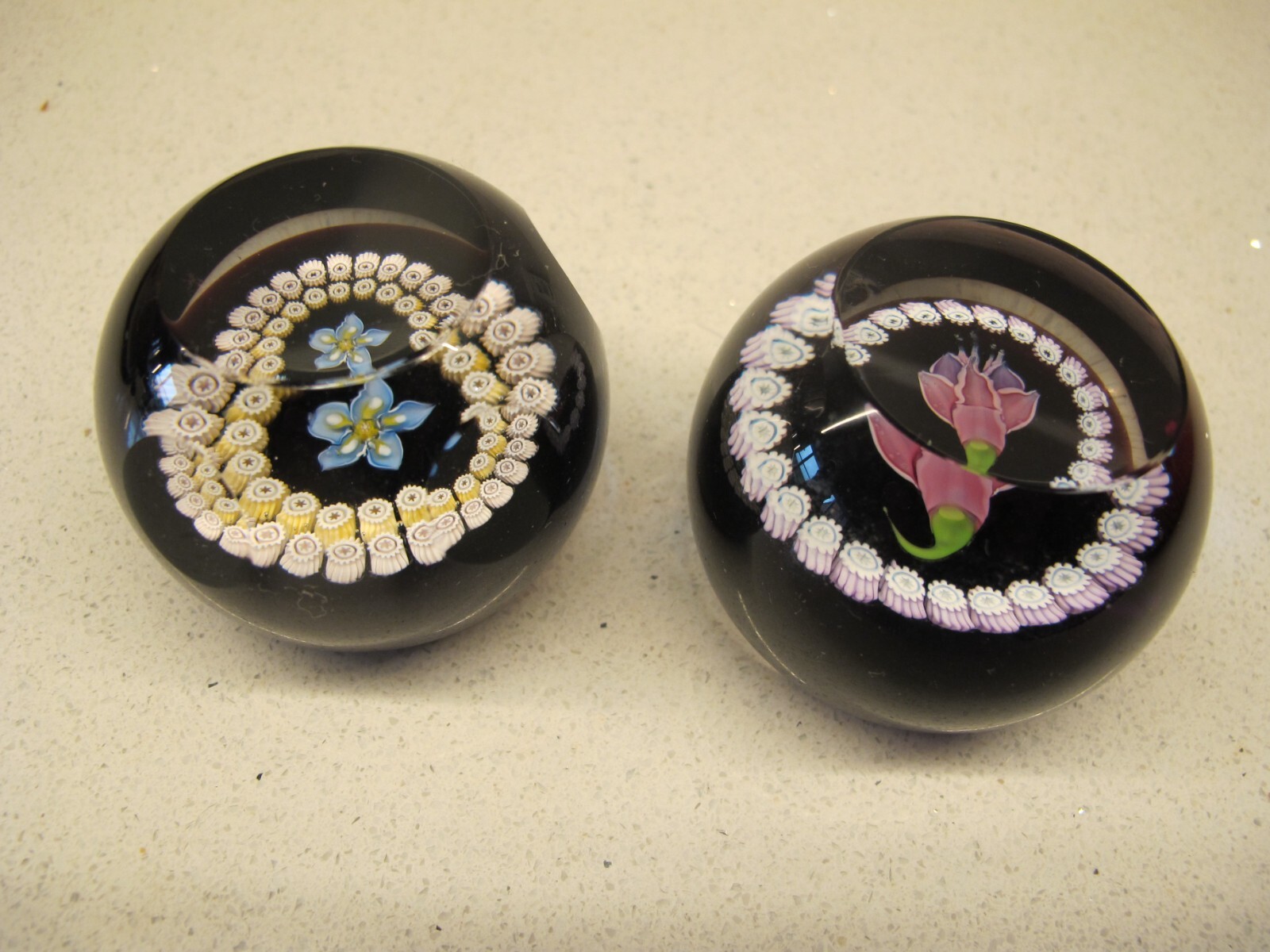 Vintage Caithness Miniature Fuschia & Me Not Paperweights eBay