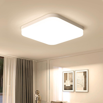 EASY EAGLE LED Deckenleuchte Quadrat: 3000K Deckenlampe LED - IP44 Decke Lampe P