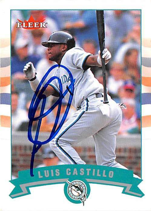Luis Castillo autographed baseball card (Florida Marlins) 2002 Fleer #237
