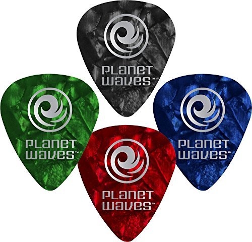 Planet Waves Green Pearl Celluloid Guitar Picks, 100 pack, Heavy