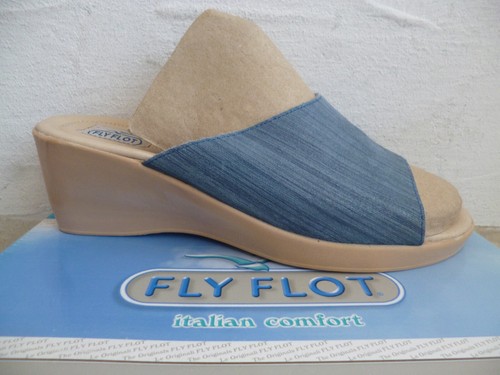 Fly Flot Slipper Slippers Slippers Shoes Sandals Sandal Leather Blue - Picture 3 of 8