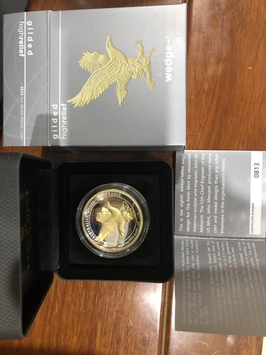 2023 Australian Wedge Tailed Eagle 5oz Silver Proof High Relief Gilded Coin
