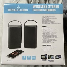 DENALI AUDIO WIRELESS STEREO PAIRING SPEAKERS NEW