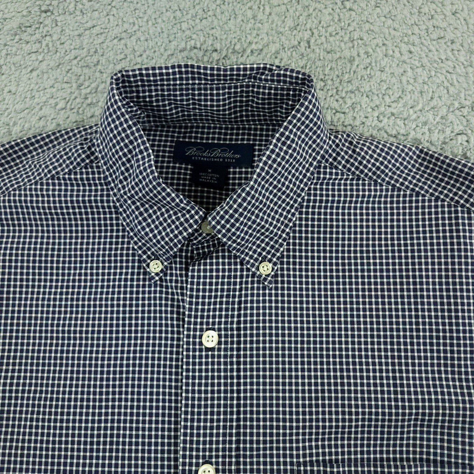 Brooks Brothers Dress Shirt Mens Medium Blue Office Business Casual Travel
