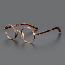 Titanium Spectacles Glasses Round Retro Women Men Acetate Eyeglass frames 45mm