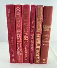 Lot of 6 Hardcover Books Red Shades w/ White Cover Decoration Modern Home Design
