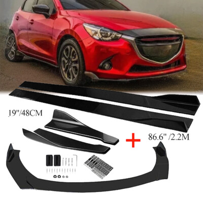 For Mazda 2 Touring Front Bumper Lip Spoiler Body Kit Splitter 86.6'' Side Skirt