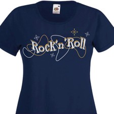 T-shirt femme ROCK'N'ROLL - Style retro 50's Fifties vintage Pin-Up Rockabilly 