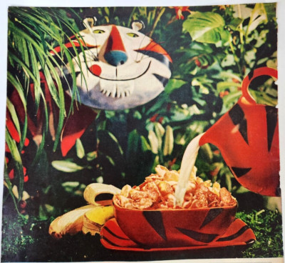Tony Tiger Jungle Kelloggs Corn Flakes Cereal Vintage 1960 Ad Magazine Print