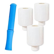3 Stretchfolie Mini 100mm x 150m transparent 20my mit Abroller Wickelfolie Set