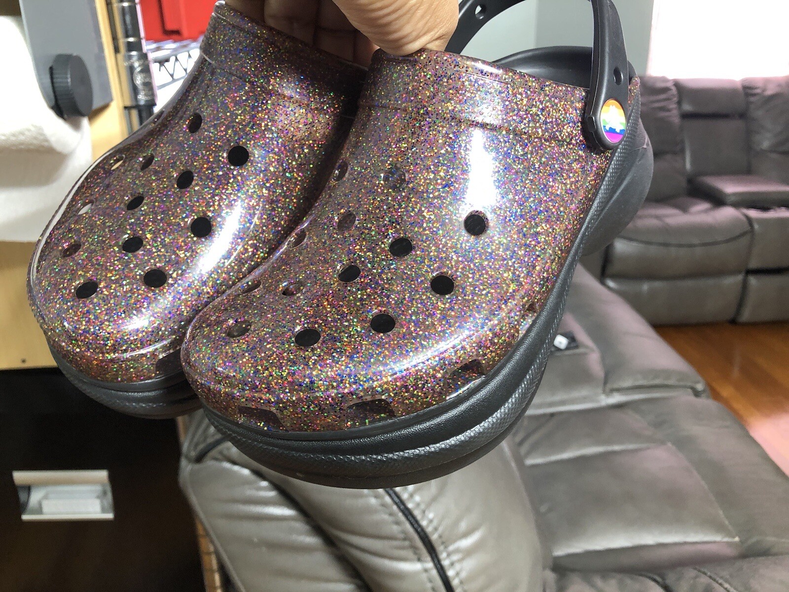 Crocs Classic Translucent Glitter Bae Platform Clogs … Gem