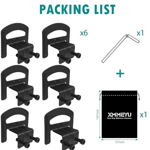 PCS Non Slip Mattress Gaskets, Mattress Holder in Place for a Great 6 Black - Picture 6 of 6