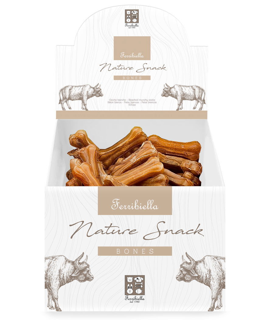 Ossa Naturali Cani 8cm 120pz - Il Regalo quotidiano di Natura Snack