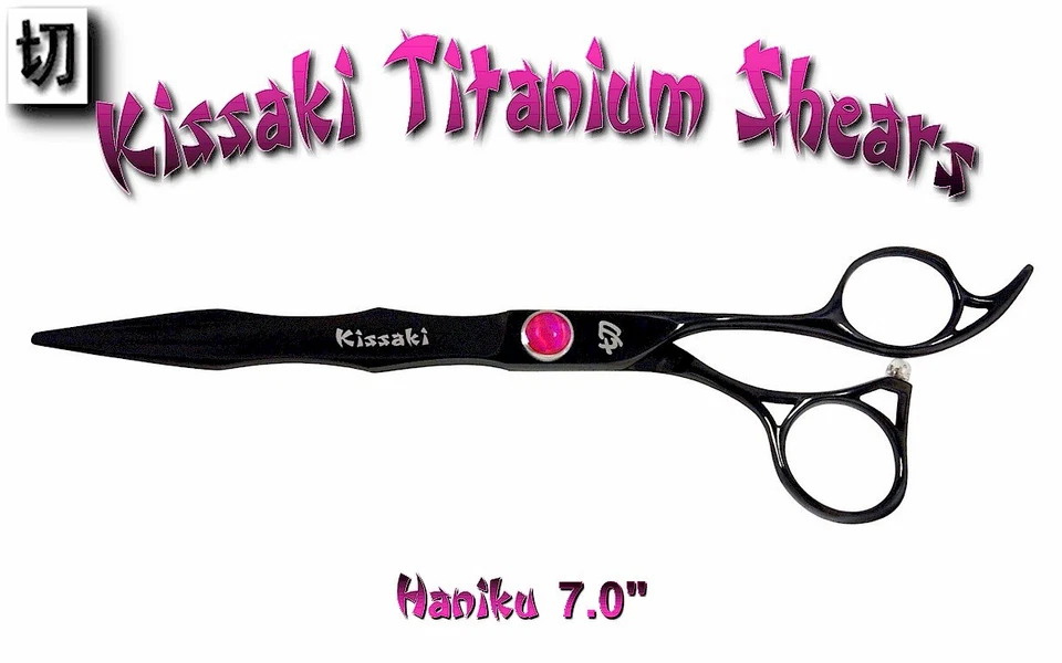 Ножницы для стрижки волос салонные Kissaki Pro 7,0 дюйма Haniku черные титановые - Изображение 3 из 3