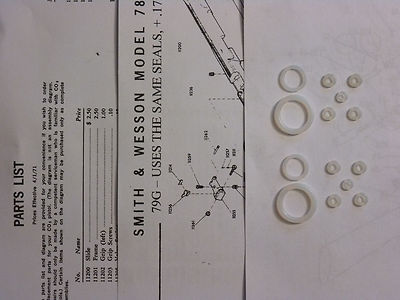 Smith & Wesson 78G 79G TWO URETHANE O-Ring Seal Kit + View / Parts List + Guide