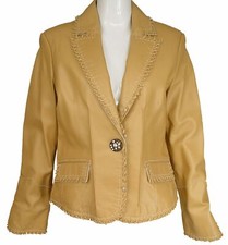 S size Lady Genuine Soft Lambskin Light Simple Fashion Casual Classic Blazer