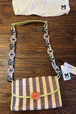 Missoni Straw Striped Bag W/ Colorful Chain Strap & Lip Closure • New!