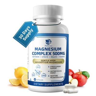 9-in-1 Magnesium Complex 500mg with Chelated Minerals - High Absorption 120ct